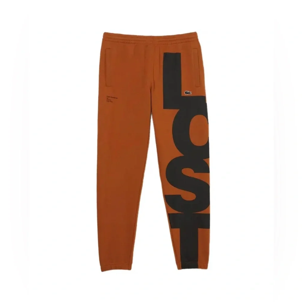 Lacoste Men's Lacoste Brown/Black Contrast Lettering Cotton Sweatpants